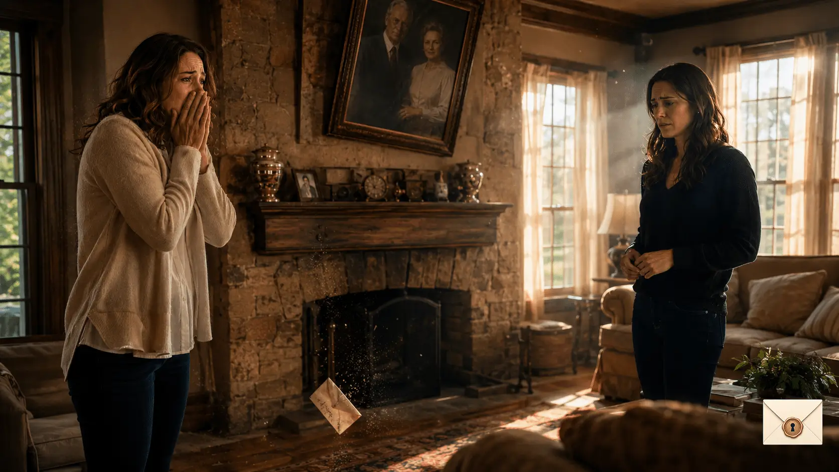 Father’s final letter hidden behind an old family portrait above a fireplace