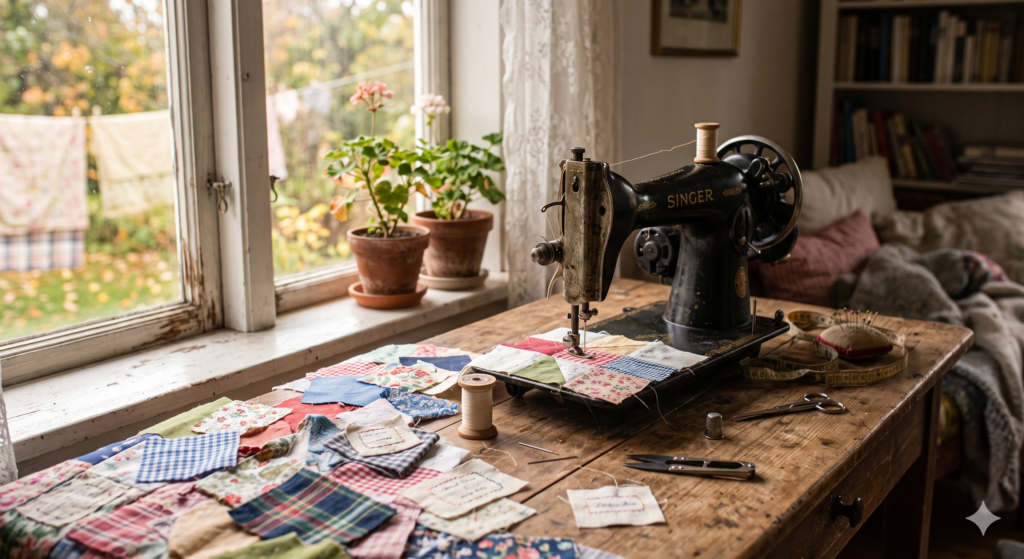Hidden truth family story about handmade quilt labels and an old sewing machine