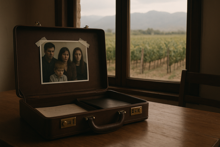 Argentinian family story illustration for The Relative Who Wanted the Family Vineyard in Mendoza Forgot About the Photograph Taped Inside The Lid