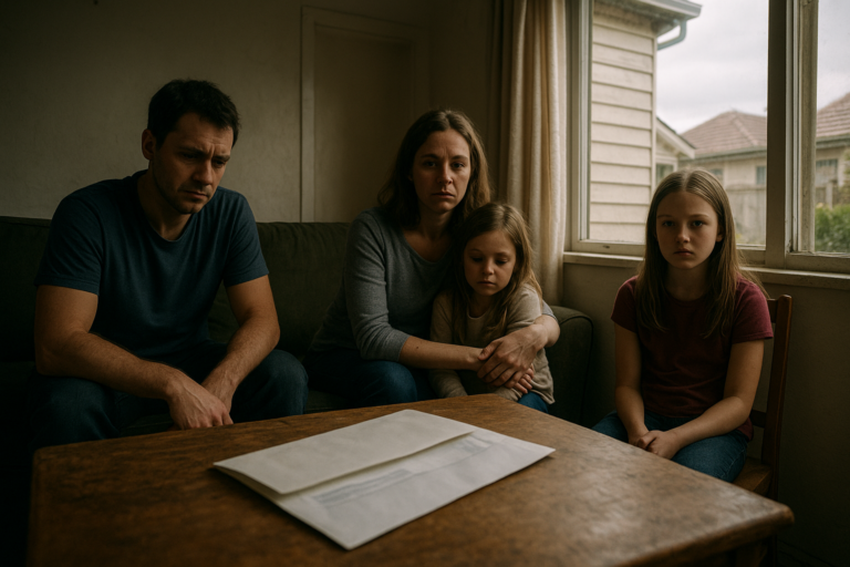 Australian family story illustration for The Family Wanted the Keys, But Camille Had the Paper Their Stepfather Left Behind
