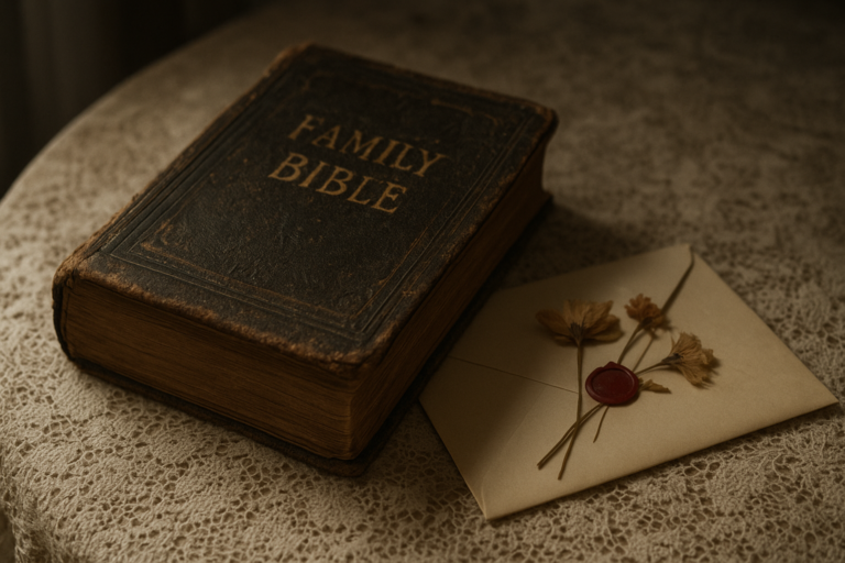 bible envelope story illustration for The Envelope Inside Her Mother's Bible Changed What Everyone Thought About the Will