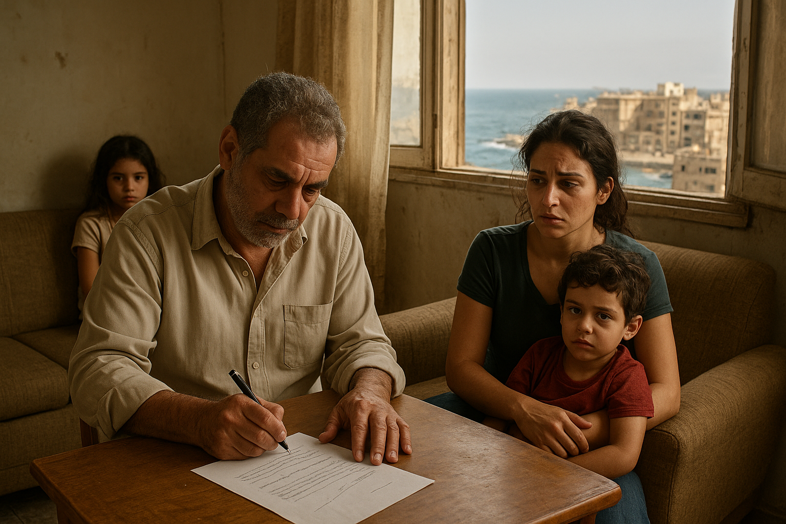 Egyptian family story illustration for Anika Was Left Out of the Family Meeting in Alexandria, Until the Signed Witness Note Had Her Name