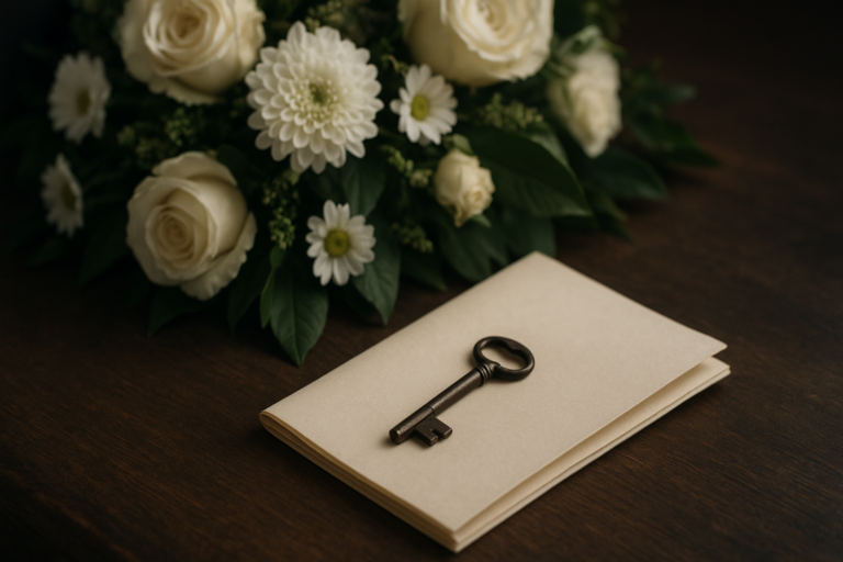 family house story illustration for The Funeral Flowers Were Still Fresh When They Asked About the House