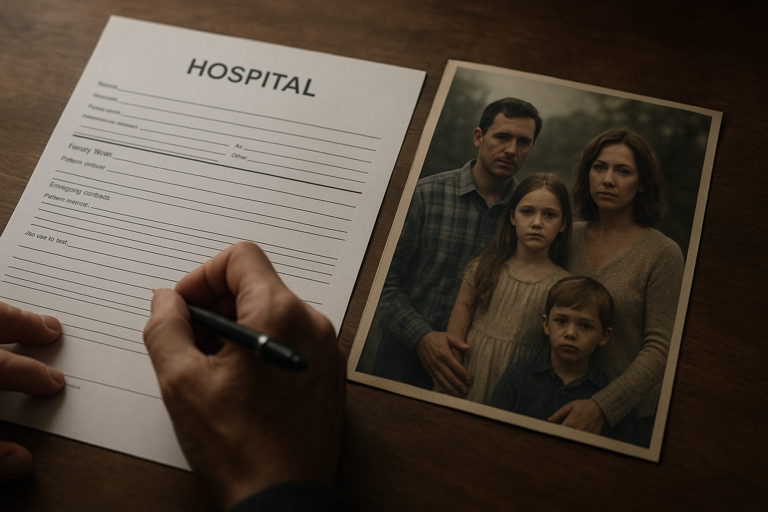 family photo story illustration for She Was Not in the Family Photo, But She Was in Every Hospital Record