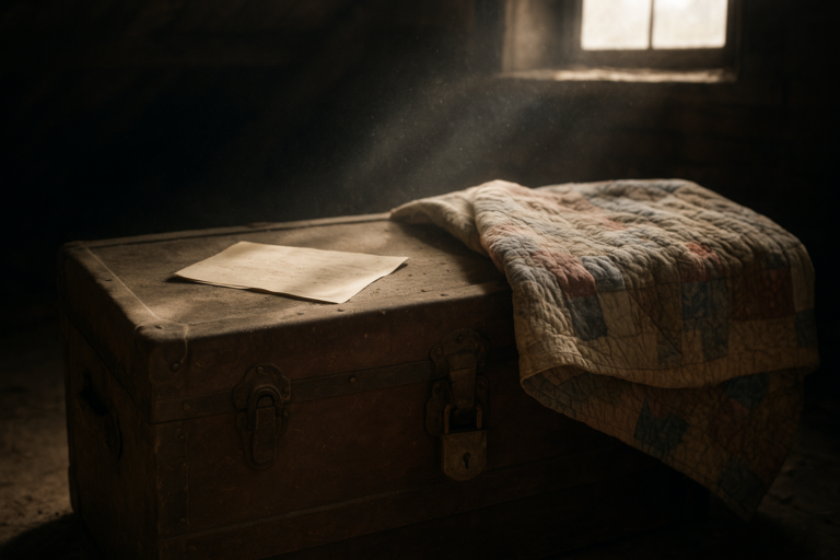 hidden letter story illustration for The Locked Attic Trunk Held a Letter for the Daughter Everyone Underestimated