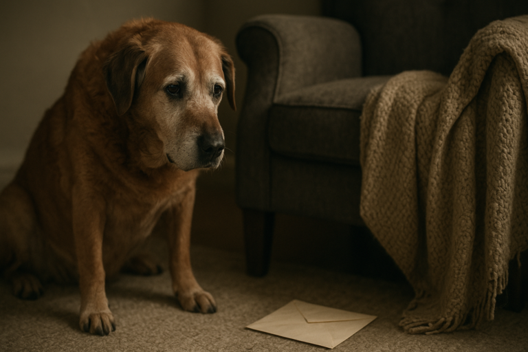 hidden letter story illustration for The Old Man's Dog Led Them to the Letter His Children Never Wanted Found
