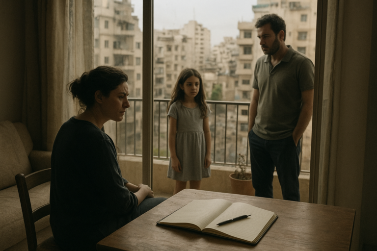 Lebanese family story illustration for They Asked for Equal Shares in Beirut, But the Visitor Notebook Counted Every Visit