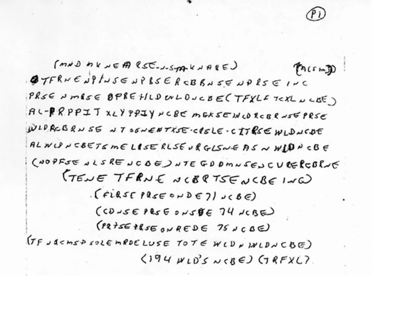 Ricky McCormick cipher note found in his pocket in 1999